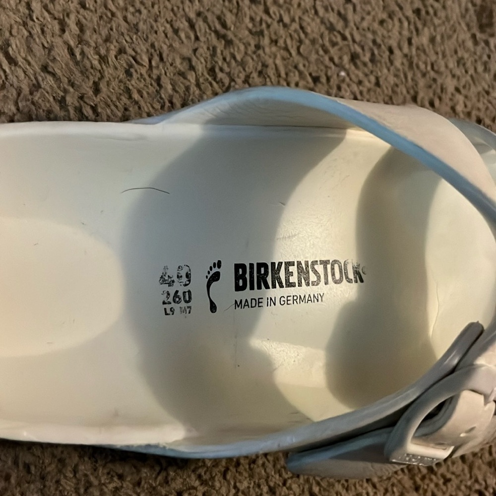 White Birkenstock slides